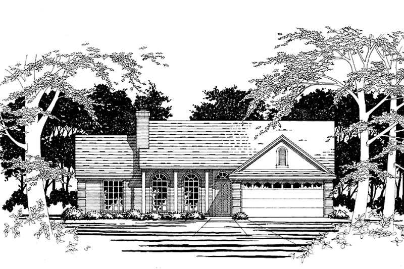 Architectural House Design - Ranch Exterior - Front Elevation Plan #472-56