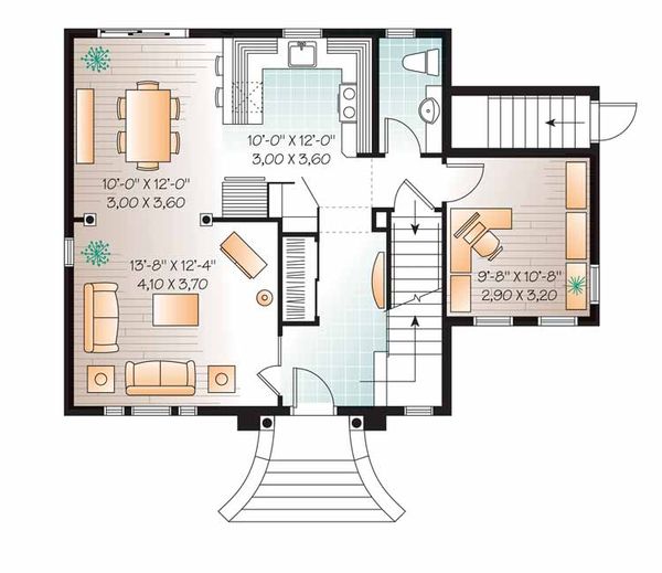 Architectural House Design - European Floor Plan - Main Floor Plan #23-2504