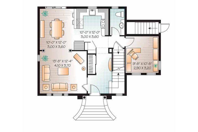 Dream House Plan - Floor Plan - Main Floor for European House Plan #23-2504 - 3 bed, 1.5 bath
