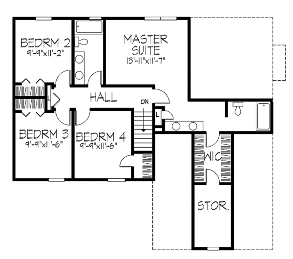 House Blueprint - Country Floor Plan - Upper Floor Plan #320-1418