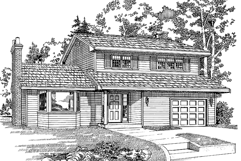 House Blueprint - Contemporary Exterior - Front Elevation Plan #47-964