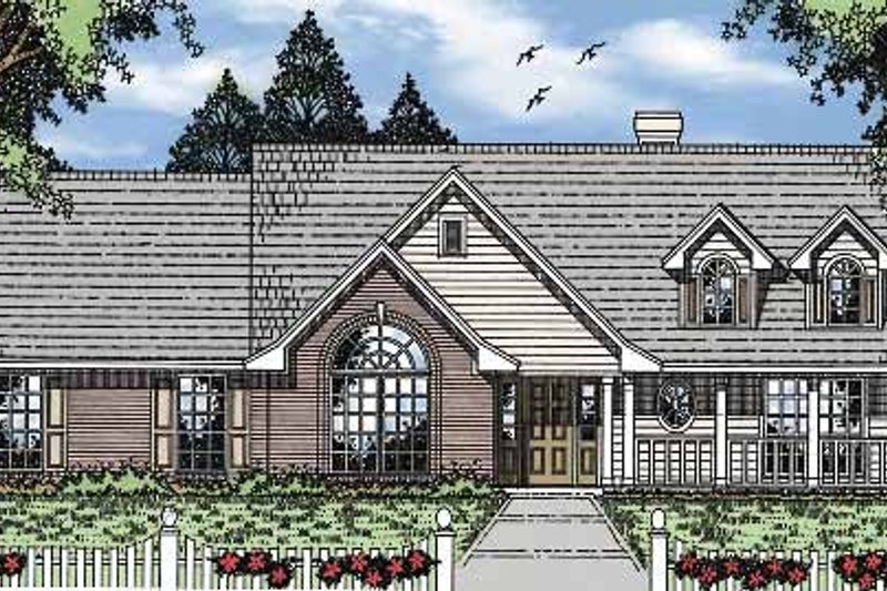 Architectural House Design - Country Exterior - Front Elevation Plan #42-585