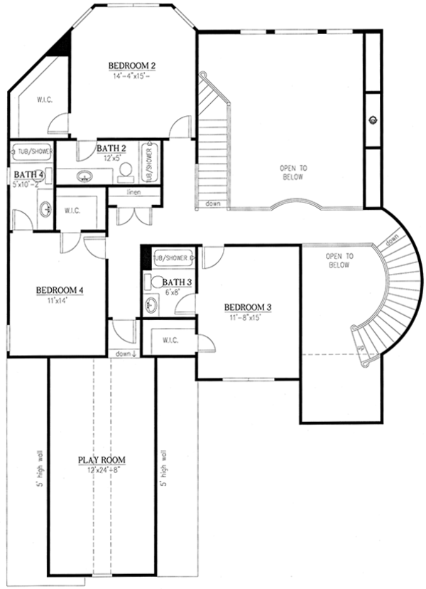 Architectural House Design - Country Floor Plan - Upper Floor Plan #437-81