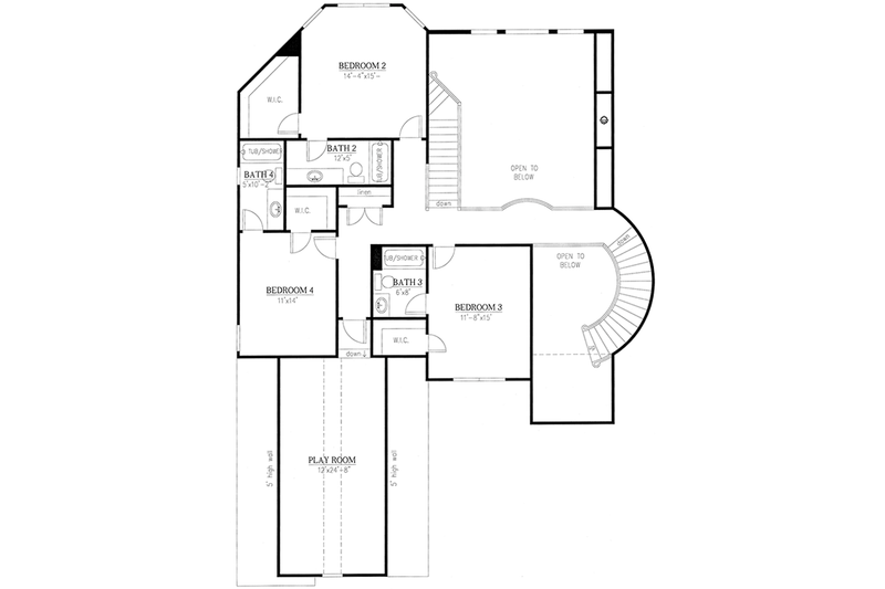 Home Plan - Floor Plan - Upper Floor for Country House Plan #437-81 - 4 bed, 4.5 bath