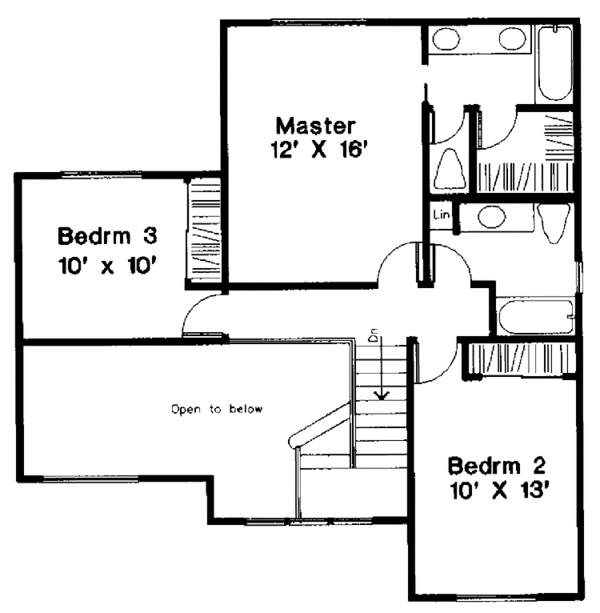 House Blueprint - Bungalow Floor Plan - Upper Floor Plan #300-110