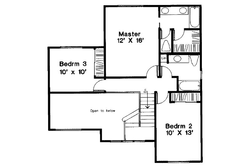 Dream House Plan - Floor Plan - Upper Floor for Bungalow House Plan #300-110 - 3 bed, 2.5 bath