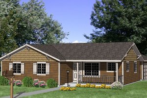 Ranch Exterior - Front Elevation Plan #116-301