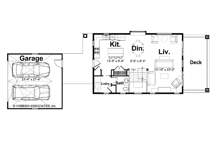 Architectural House Design - Floor Plan - Main Floor for Country House Plan #928-110 - 3 bed, 2.5 bath