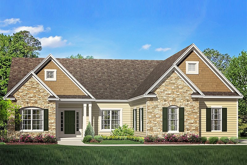 House Blueprint - Ranch Exterior - Front Elevation Plan #1010-202