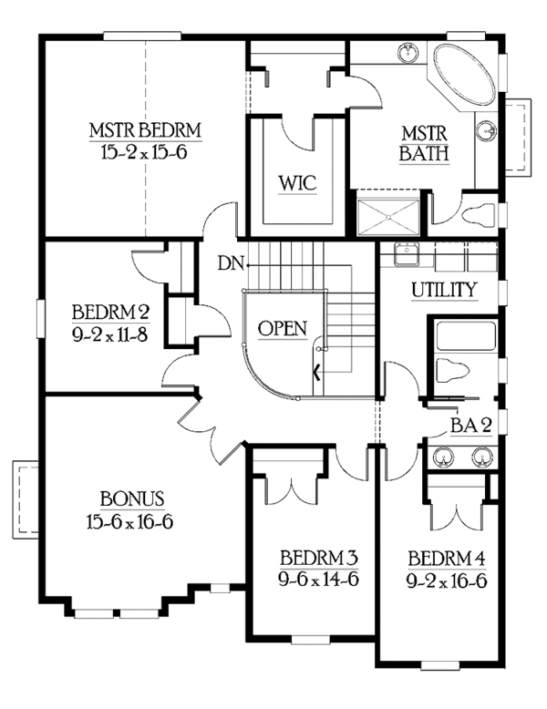 Home Plan - Craftsman Floor Plan - Upper Floor Plan #132-326