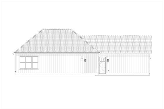 Exterior - Rear Elevation 1 for Farmhouse House Plan #1127-23 - 3 bed, 2 bath