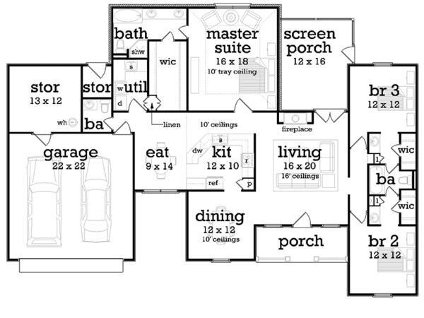 Home Plan - Traditional Floor Plan - Main Floor Plan #45-567