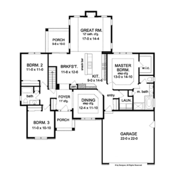 Dream House Plan - Ranch Floor Plan - Main Floor Plan #1010-45