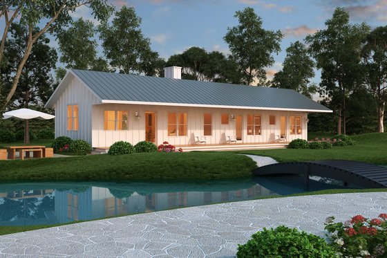 Exterior - Other Elevation for Ranch House Plan #888-4 - 2 bed, 2 bath