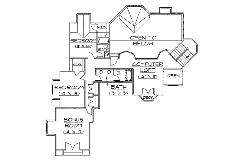House Plan Design - Floor Plan - Upper Floor for European House Plan #5-213 - 4 bed, 3.5 bath
