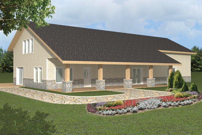 Architectural House Design - Exterior - Front Elevation 3 for Contemporary House Plan #117-855 - 1 bed, 2 bath