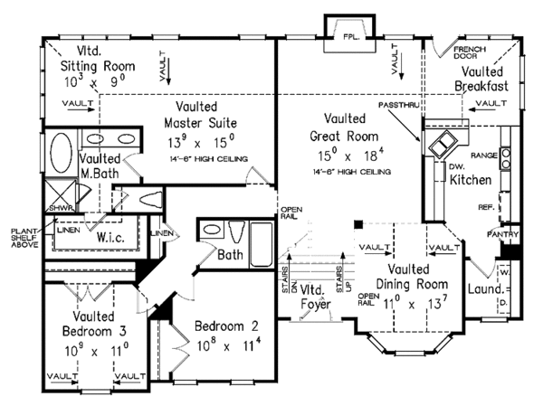 House Blueprint - Traditional Floor Plan - Main Floor Plan #927-114