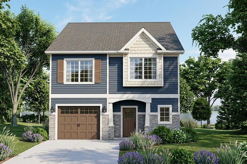 House Blueprint - Exterior - Front Elevation 2 for Craftsman House Plan #1064-84 - 3 bed, 2.5 bath