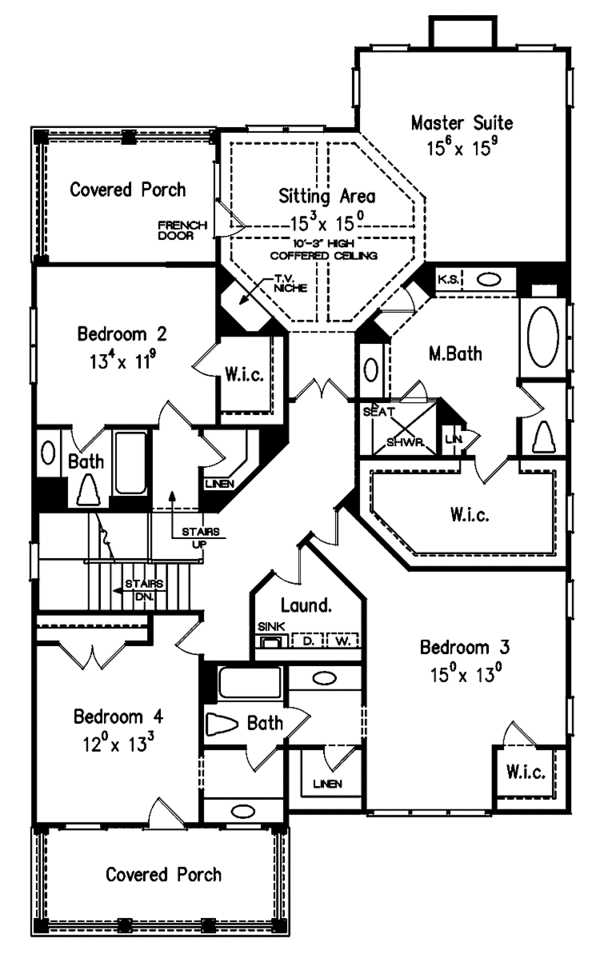 Home Plan - Colonial Floor Plan - Upper Floor Plan #927-485