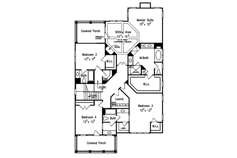 Home Plan - Floor Plan - Upper Floor for Colonial House Plan #927-485 - 4 bed, 3.5 bath