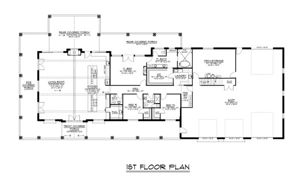 House Blueprint - Barndominium Floor Plan - Main Floor Plan #1064-371