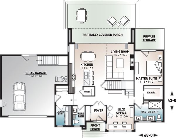 Architectural House Design - Modern Floor Plan - Main Floor Plan #23-2310