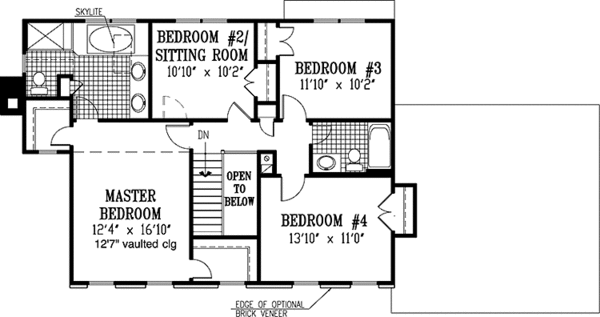 Home Plan - Classical Floor Plan - Upper Floor Plan #953-2