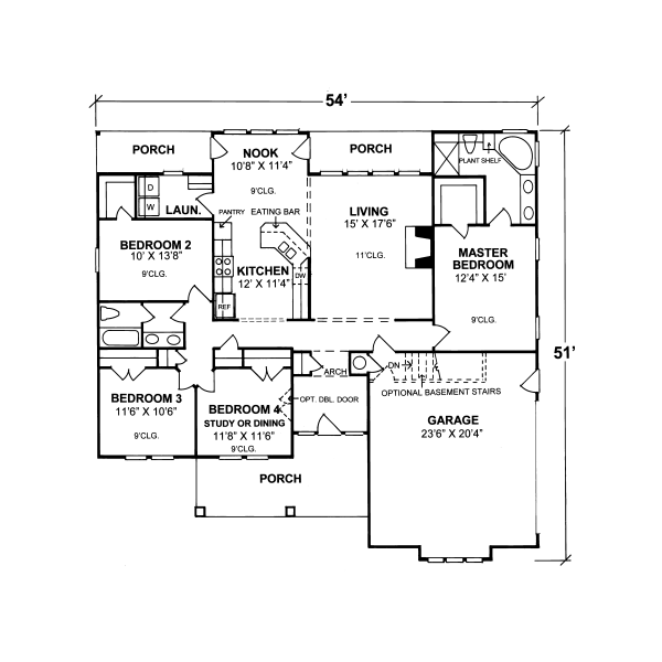 Home Plan - Cottage Floor Plan - Main Floor Plan #20-319
