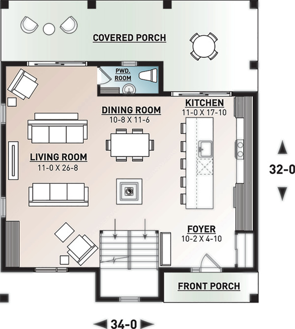 Architectural House Design - Modern Floor Plan - Main Floor Plan #23-2682