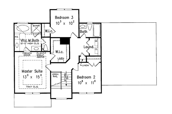 Floor Plan - Upper Floor for Country House Plan #927-755 - 3 bed, 2.5 bath