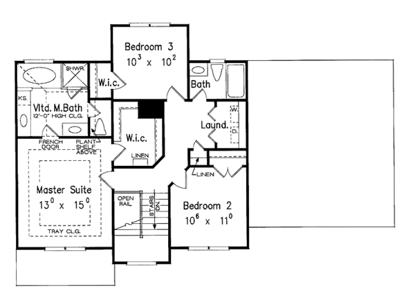 Dream House Plan - Country Floor Plan - Upper Floor Plan #927-755
