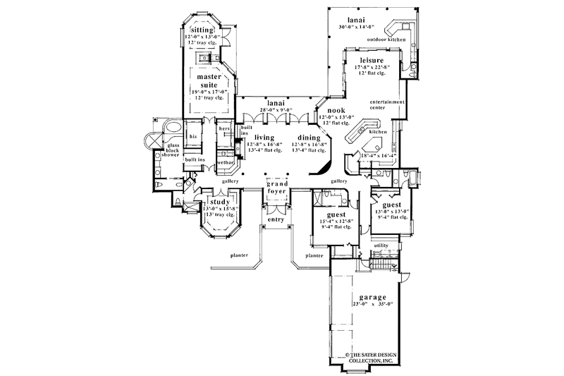 Dream House Plan - Floor Plan - Main Floor for Mediterranean House Plan #930-44 - 3 bed, 4.5 bath