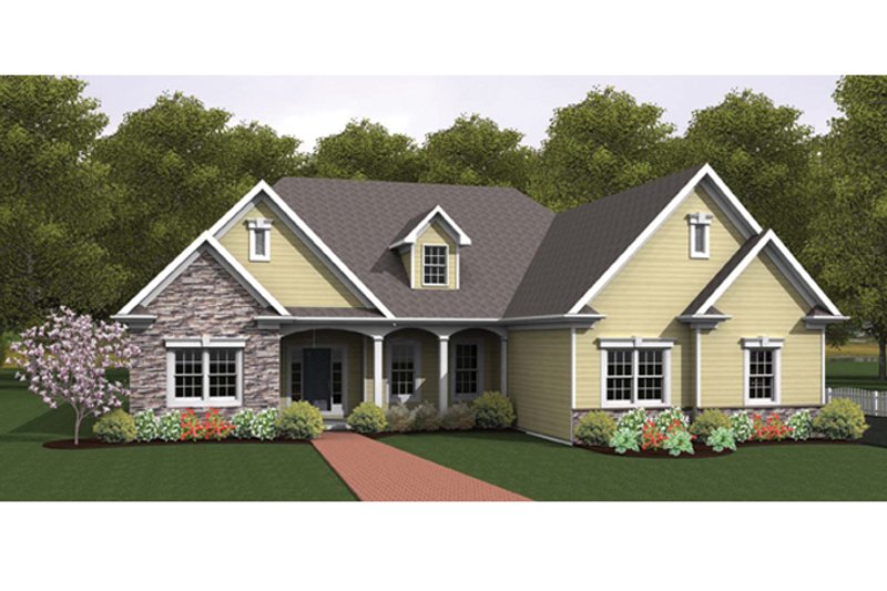 Home Plan - Exterior - Front Elevation 3 for Ranch House Plan #1010-34 - 3 bed, 2.5 bath