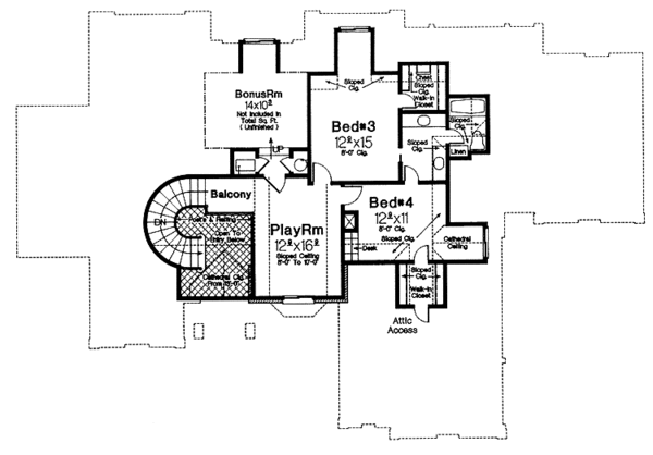 House Blueprint - Country Floor Plan - Upper Floor Plan #310-1008