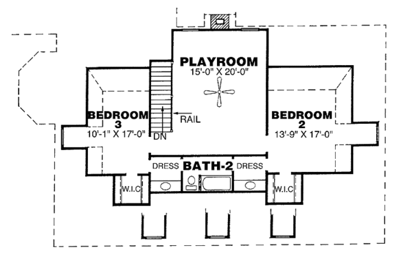 House Design - Traditional Floor Plan - Upper Floor Plan #34-245