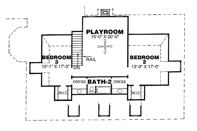 Home Plan - Floor Plan - Upper Floor for Traditional House Plan #34-245 - 3 bed, 2.5 bath