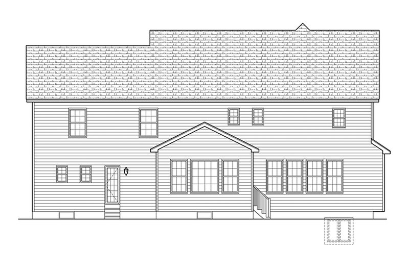 Dream House Plan - Exterior - Rear Elevation for Colonial House Plan #1010-173 - 6 bed, 3.5 bath
