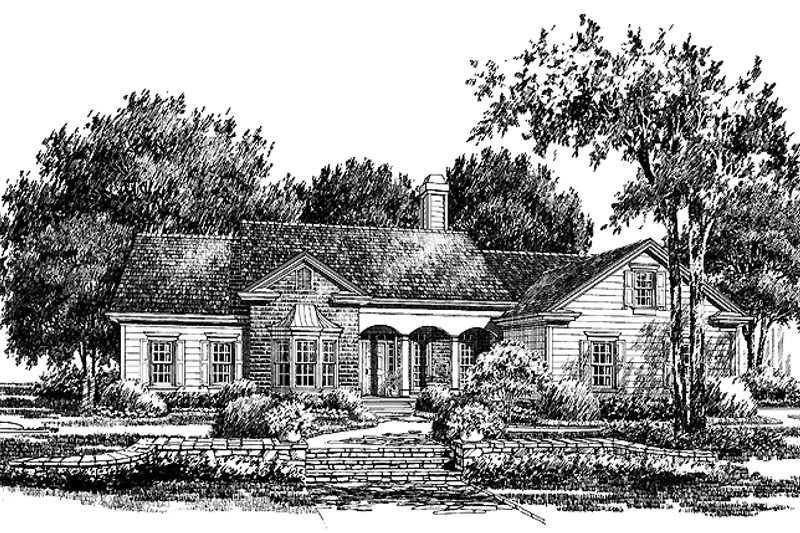 Home Plan - Exterior - Front Elevation 3 for Country House Plan #429-238 - 3 bed, 2.5 bath