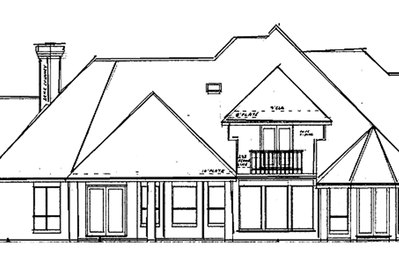 Dream House Plan - Exterior - Rear Elevation for Traditional House Plan #52-241 - 4 bed, 4.5 bath