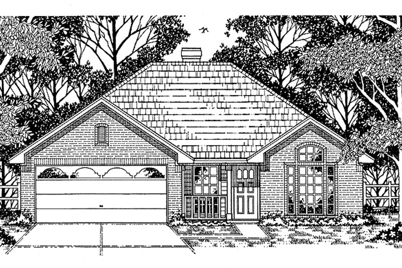 House Blueprint - Ranch Exterior - Front Elevation Plan #42-499