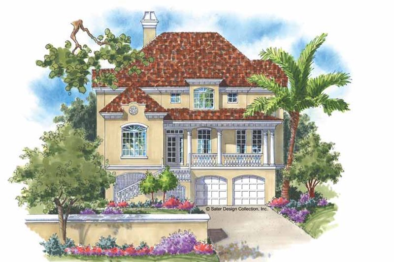 Mediterranean Style House Plan - 3 Beds 3 Baths 2513 Sq/Ft Plan #930-120