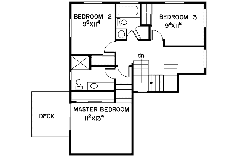 Home Plan - Floor Plan - Upper Floor for Contemporary House Plan #60-864 - 3 bed, 2.5 bath