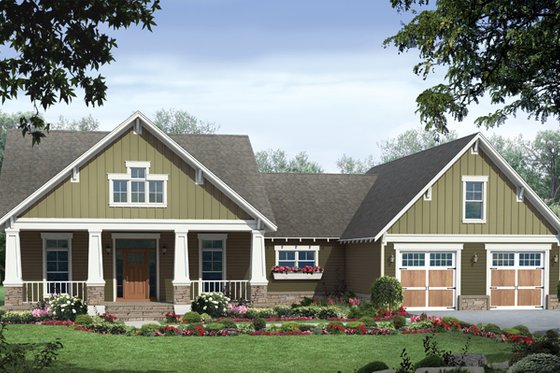 Exterior - Front Elevation 3 for Country House Plan #21-429 - 3 bed, 2 bath