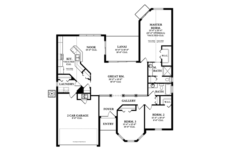 Mediterranean Style House Plan - 3 Beds 2 Baths 1769 Sq/Ft Plan #1058 ...