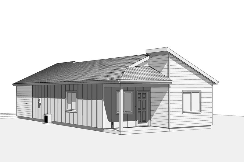Home Plan - Exterior - Front Elevation 4 for Modern House Plan #1099-6 - 2 bed, 2 bath