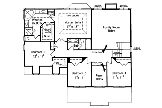 Floor Plan - Upper Floor for Colonial House Plan #927-783 - 4 bed, 2.5 bath