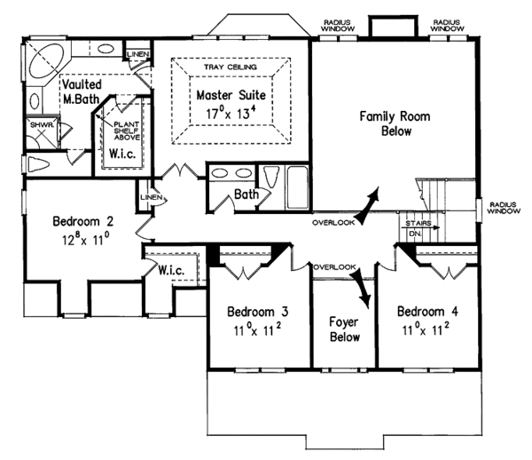 Architectural House Design - Colonial Floor Plan - Upper Floor Plan #927-783