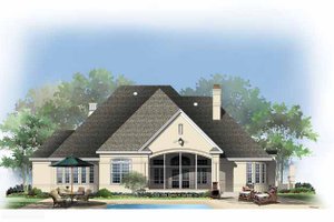 Exterior - Rear Elevation for European House Plan #929-890 - 3 bed, 2.5 bath