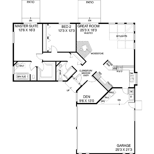 House Design - Ranch Floor Plan - Main Floor Plan #60-456
