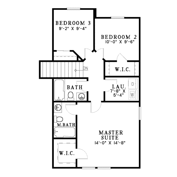 House Blueprint - Traditional Floor Plan - Upper Floor Plan #17-427